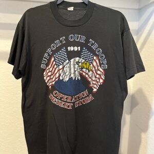 Vtg Operation Desert Storm Support Our Troops 1991 Shirt Size XL Single Stitch